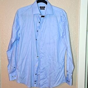 Kenneth Cole Dress Shirt 15 32/33 M Blue